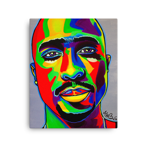 "Tupac - Colorblock" Canvas Print